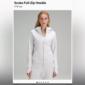 Lululemon scuba full-zip hoodie size 14